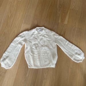 Aritzia Little Moon White Sweater, Size S